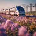 Effortlessly cruising at incredible speeds, high-speed bullet trains are changing the way we travel.generative ai Royalty Free Stock Photo