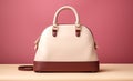 Stylishly Chic: The Perfect White Handbag on a Beige Background