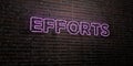 EFFORTS -Realistic Neon Sign on Brick Wall background - 3D rendered royalty free stock image