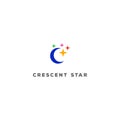 Modern Colorful Moon Crescent Star Logo Design