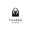 Bow Tie Tuxedo Suit Gentleman Fashion Tailor Clothes Store Shop Logo Design Royalty Free Stock Photo