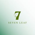 Green Seven Leaf Eco Nature Logo Design Royalty Free Stock Photo