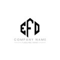 EFO letter logo design with polygon shape. EFO polygon and cube shape logo design. EFO hexagon vector logo template white and Royalty Free Stock Photo