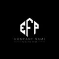 EFP letter logo design with polygon shape. EFP polygon and cube shape logo design. EFP hexagon vector logo template white and Royalty Free Stock Photo