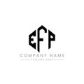 EFP letter logo design with polygon shape. EFP polygon and cube shape logo design. EFP hexagon vector logo template white and Royalty Free Stock Photo