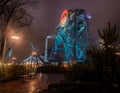 Efteling amusement rollercoaster The Baron at night Royalty Free Stock Photo