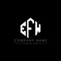 EFW letter logo design with polygon shape. EFW polygon and cube shape logo design. EFW hexagon vector logo template white and Royalty Free Stock Photo
