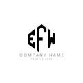 EFW letter logo design with polygon shape. EFW polygon and cube shape logo design. EFW hexagon vector logo template white and Royalty Free Stock Photo