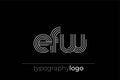 EFW modern geometric typography logo Royalty Free Stock Photo