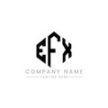 EFX letter logo design with polygon shape. EFX polygon and cube shape logo design. EFX hexagon vector logo template white and Royalty Free Stock Photo