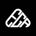 EGA letter logo creative design with vector graphic, EGA simple and modern logo in round triangle shape Royalty Free Stock Photo