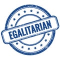 EGALITARIAN text on blue grungy round rubber stamp Royalty Free Stock Photo