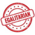 EGALITARIAN text on red grungy round rubber stamp Royalty Free Stock Photo