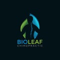 Bioleaf logo, negative space human between water and leaf vector