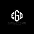 EGD letter logo design with polygon shape. EGD polygon and cube shape logo design. EGD hexagon vector logo template white and Royalty Free Stock Photo
