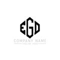 EGD letter logo design with polygon shape. EGD polygon and cube shape logo design. EGD hexagon vector logo template white and Royalty Free Stock Photo