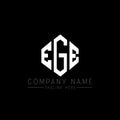 EGE letter logo design with polygon shape. EGE polygon and cube shape logo design. EGE hexagon vector logo template white and Royalty Free Stock Photo
