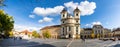 Panorama view of the Dobo Istvan Square in Eger with the Antony of Padua Church Royalty Free Stock Photo