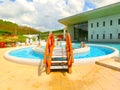 Egerszalok, Hungary - May 05, 2017: The people resting at the Saliris resort.