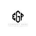 EGF letter logo design with polygon shape. EGF polygon and cube shape logo design. EGF hexagon vector logo template white and Royalty Free Stock Photo