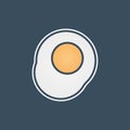 Fried egg vector icon illustration