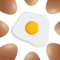 Egg around fried egg vector on white background