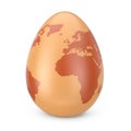 Egg as Globe with World Map. 3d Rendering Royalty Free Stock Photo