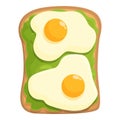 Egg avocado toast icon cartoon vector. Wheat food