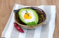 Egg backed in avocado Royalty Free Stock Photo