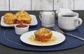 Egg, bacon and cheddar breakfast muffins Royalty Free Stock Photo