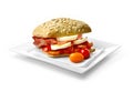 Egg and bacon roll 2 Royalty Free Stock Photo