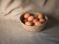 Egg in basket Royalty Free Stock Photo