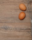An egg beater, with two eggs Royalty Free Stock Photo