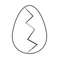 Vector. Egg in flat style. The monochrome object is isolated on a white background. Icon, logo