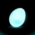 Egg blue Neon LED lamp, Easter button for presentation design on black background. Modern fluorescent object. Dark vector Royalty Free Stock Photo