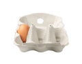 Egg Box with Chicken Eggs, Carton Pack or Egg Container Royalty Free Stock Photo