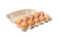 Egg Box with Chicken Eggs, Carton Pack or Egg Container Royalty Free Stock Photo