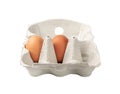 Egg Box with Chicken Eggs, Carton Pack or Egg Container Royalty Free Stock Photo