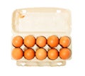 Egg box with eggs Royalty Free Stock Photo