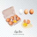 Egg Box with Chicken Eggs, Carton Pack or Egg Container Royalty Free Stock Photo