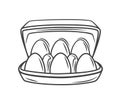 Egg box with six chicken eggs Royalty Free Stock Photo