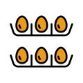 The egg box. Vector color illustration. Eggs icon vector with simple style isolated on white background Royalty Free Stock Photo