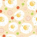 Egg breakfast seamless pattern background Royalty Free Stock Photo