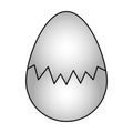 The egg is broken. The eggshell is cracked in the middle of the egg. Colored vector illustration. Hatching a chick. Chicken egg. Royalty Free Stock Photo