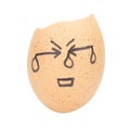 egg broken face sad man concept isolated on white background Royalty Free Stock Photo