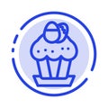 Egg, Cake, Cup, Food, Easter Blue Dotted Line Line Icon Royalty Free Stock Photo