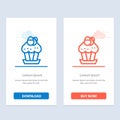 Egg, Cake, Cup, Food, Easter  Blue and Red Download and Buy Now web Widget Card Template Royalty Free Stock Photo