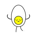 Egg character. Cartoon style. Modern design. Cute food icon. Comic art. Flat design. Vector illustration. Stock image. Royalty Free Stock Photo