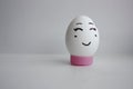 Egg cheerful with face alone of happiness Royalty Free Stock Photo