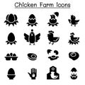 Egg & Chicken farm icon set vector illustration graphic design